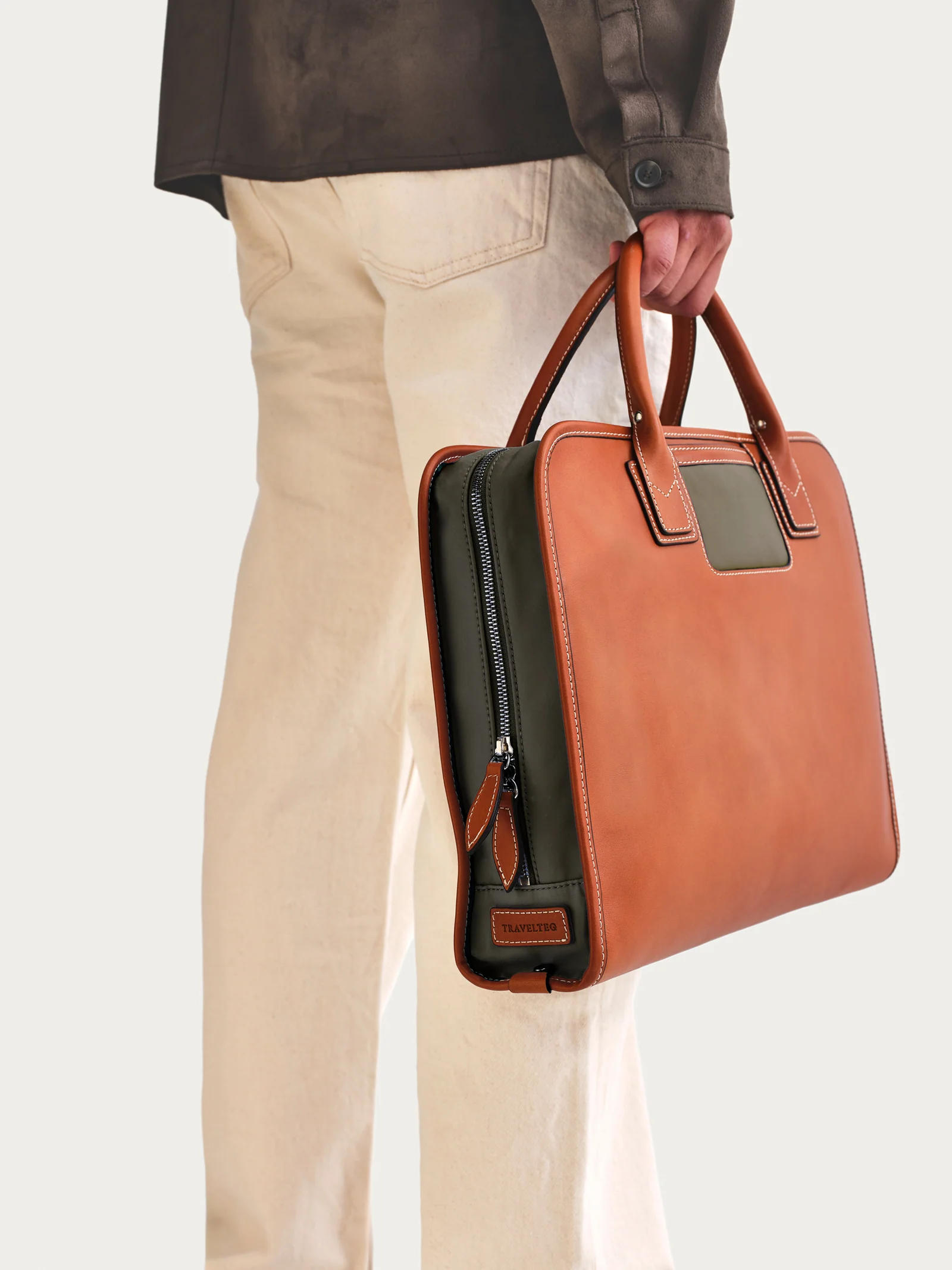 The Briefcase - Cognac/Green - Image 4