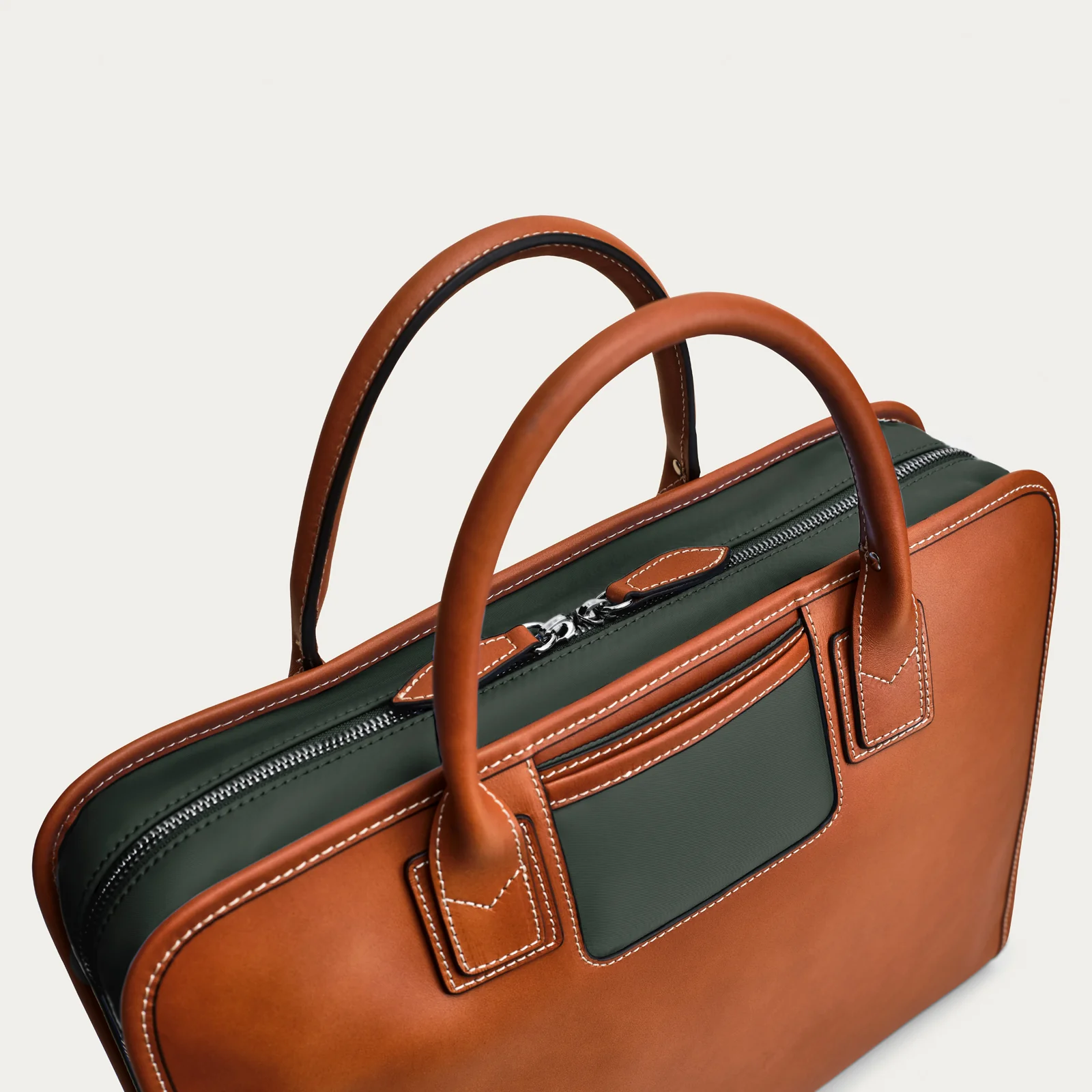 The Briefcase - Cognac/Green - Image 5