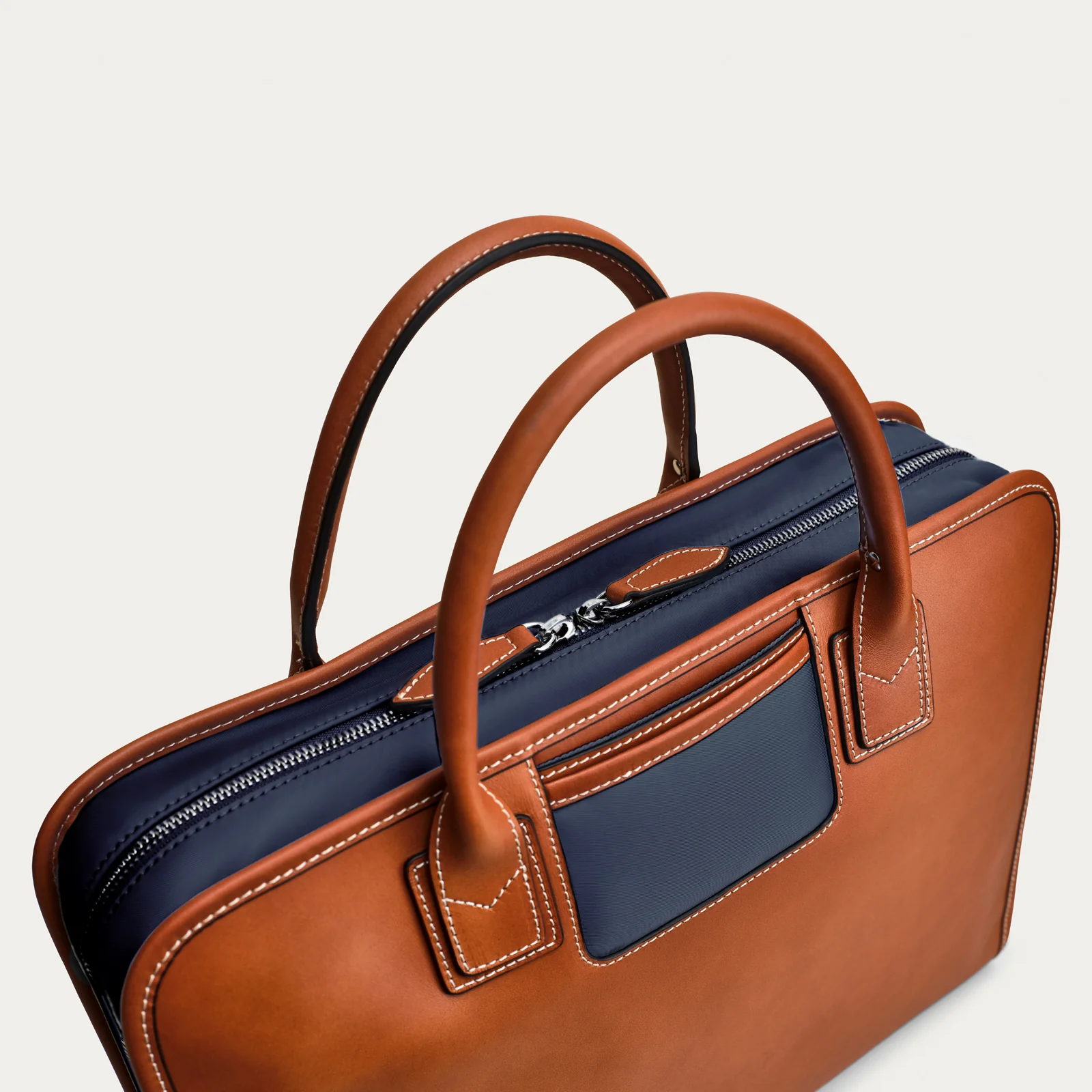 The Briefcase - Cognac/Navy - Image 5