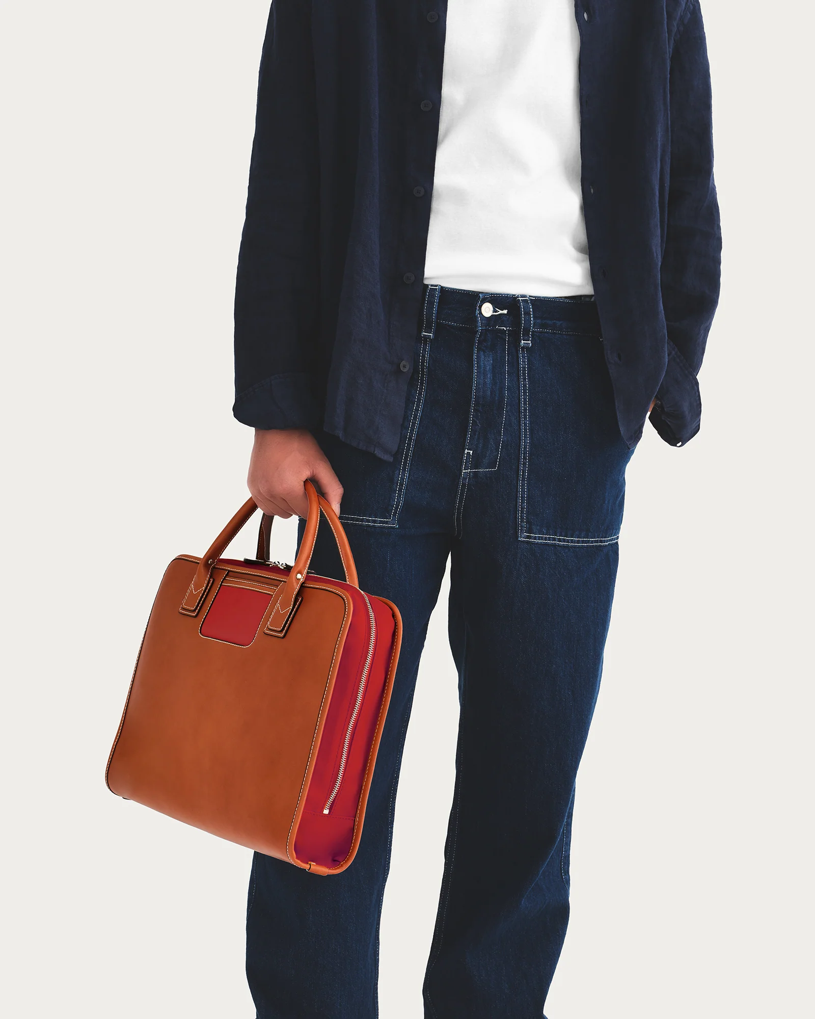 The Briefcase - Cognac/Red - Image 3