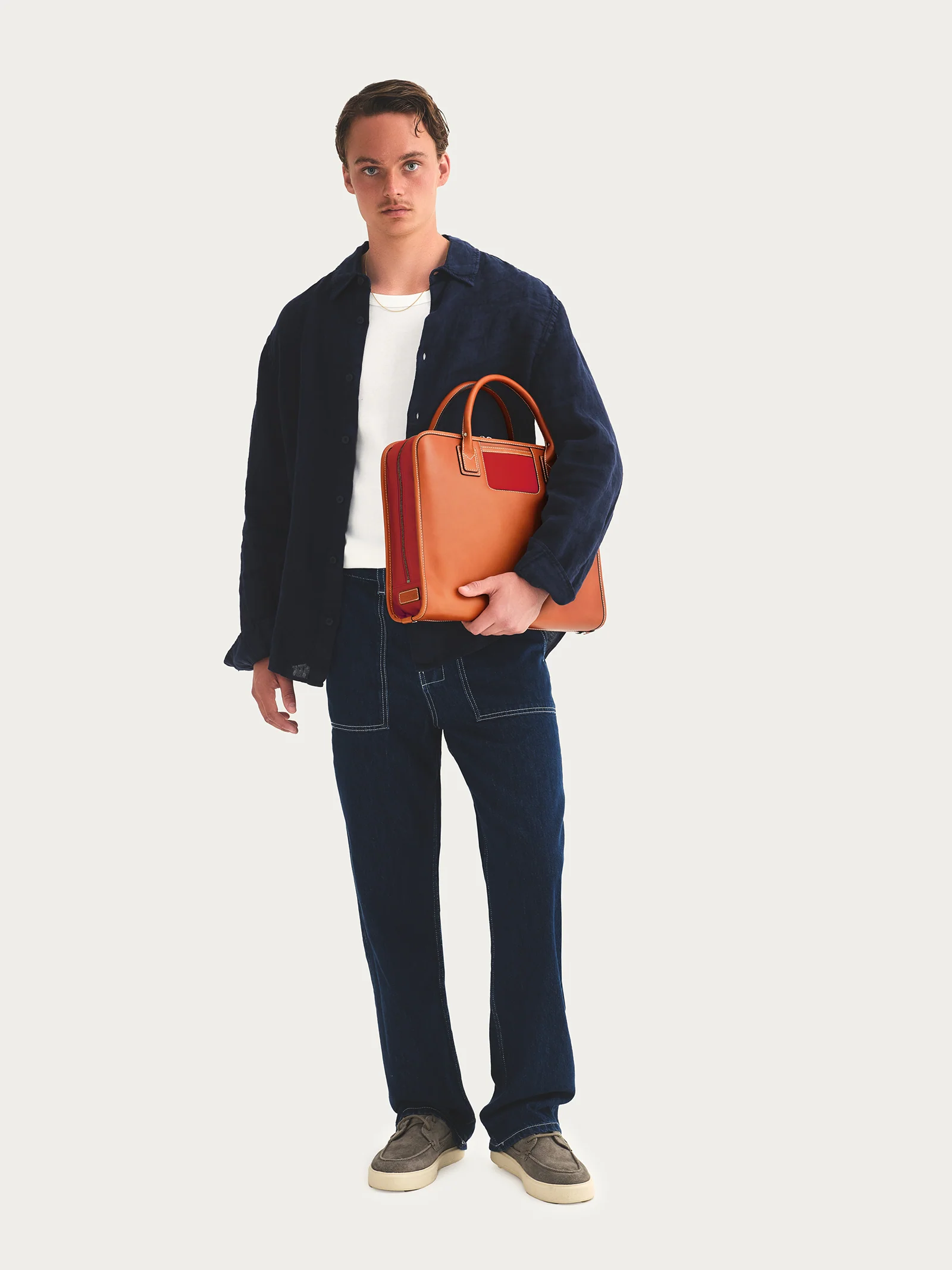 The Briefcase - Cognac/Red - Image 4