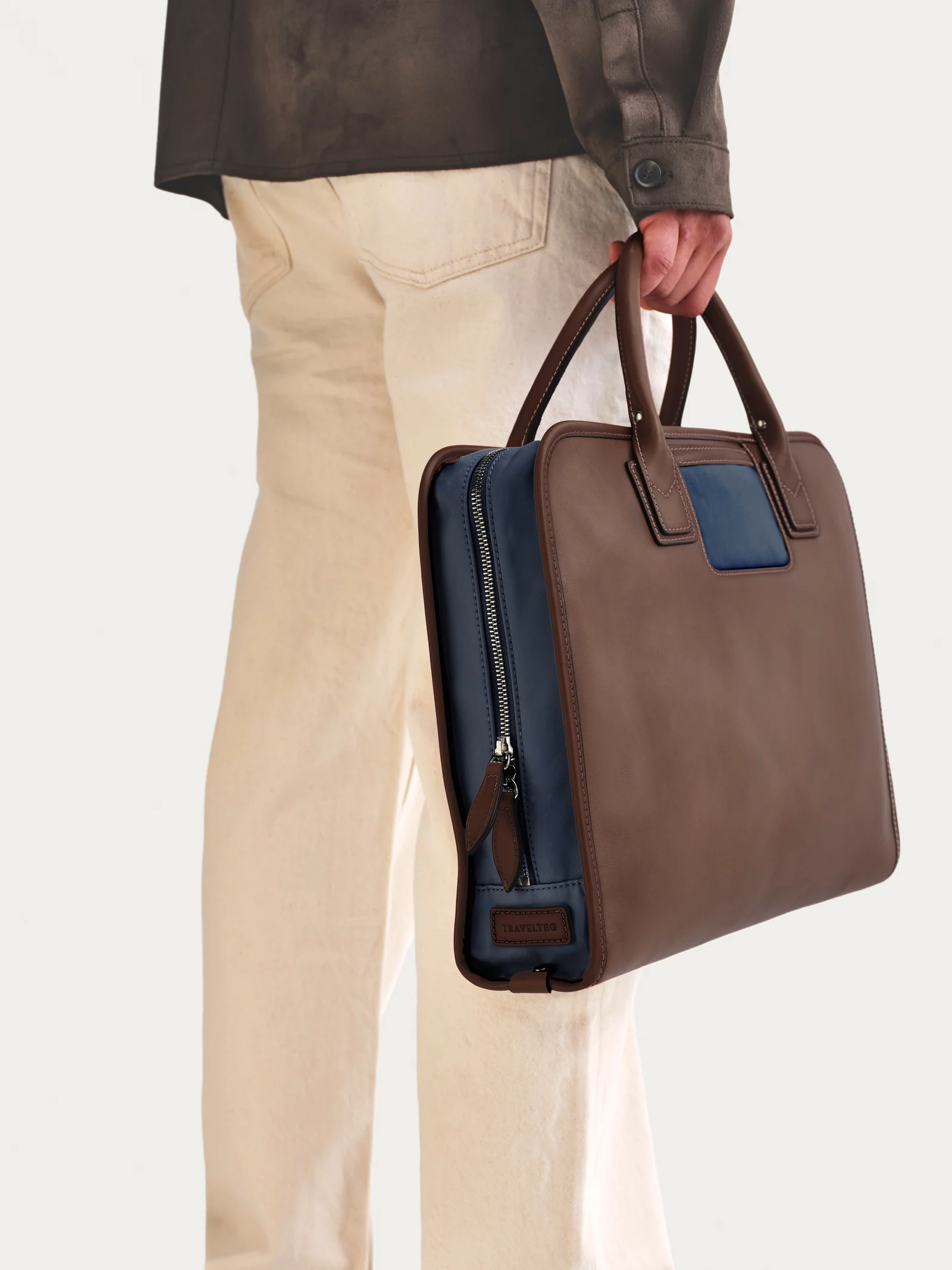 The Briefcase - Espresso/Navy - Image 4