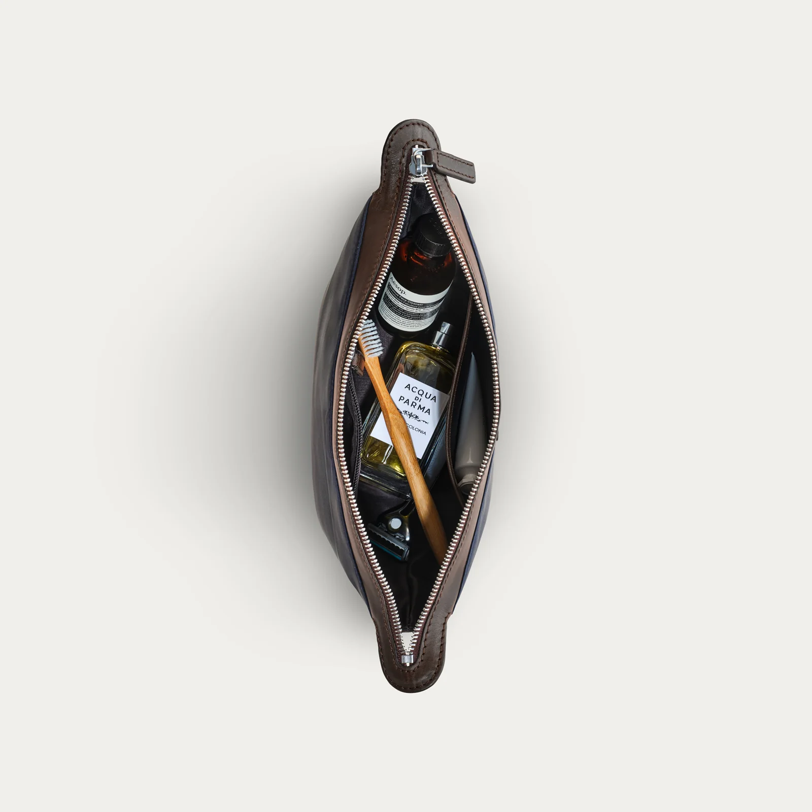 Toiletry Bag - Navy/Espresso - Image 4